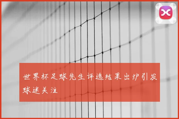 世界杯足球先生评选结果出炉引发球迷关注